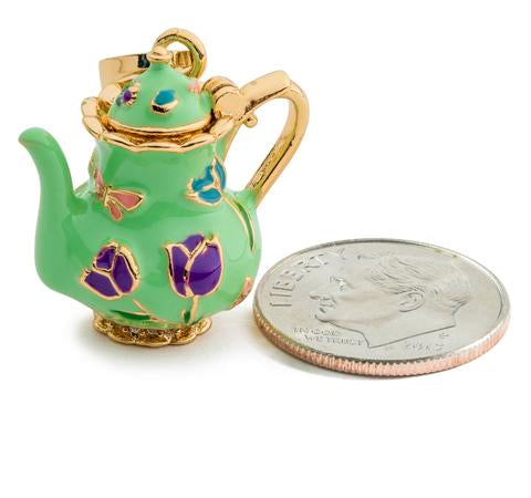 Green Teapot - Charmulet Delightful 14kt Gold Plated Interactive Charm - charmulet-2020
