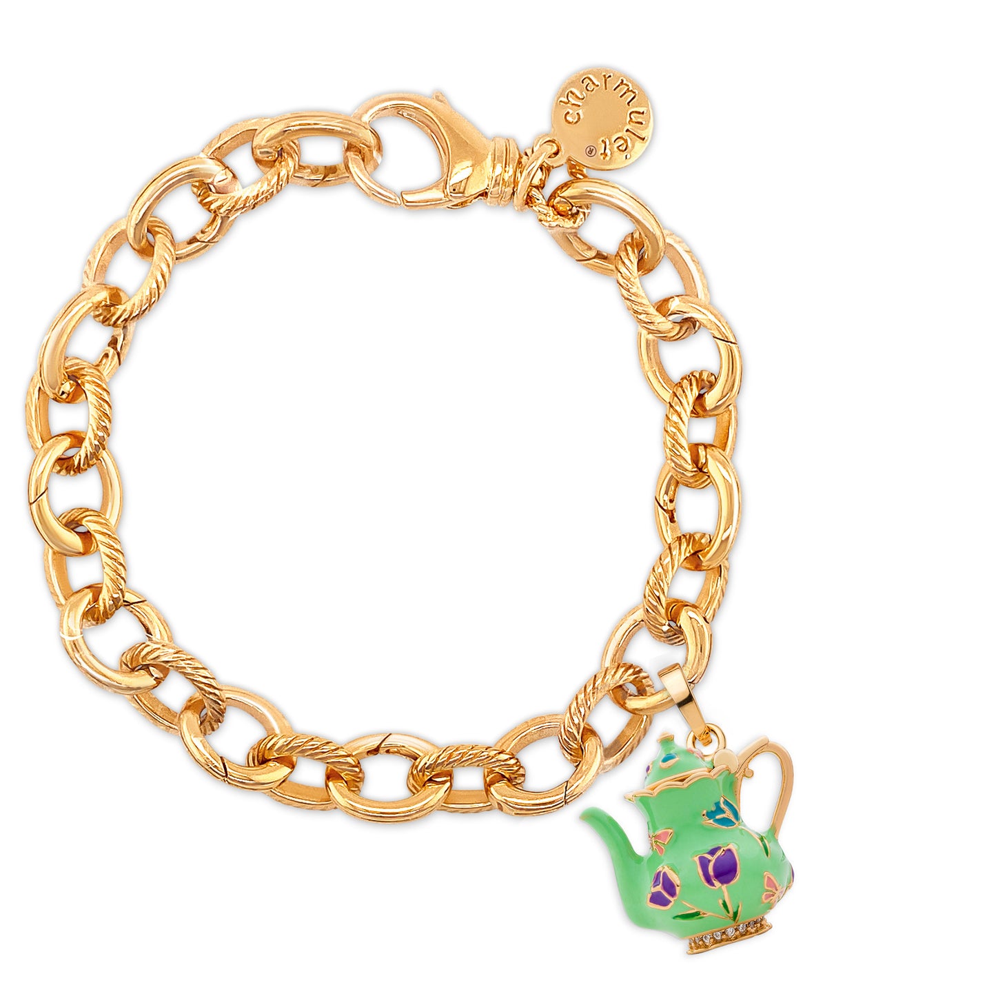 Green Teapot - Charmulet Delightful 14kt Gold Plated Interactive Charm - charmulet-2020