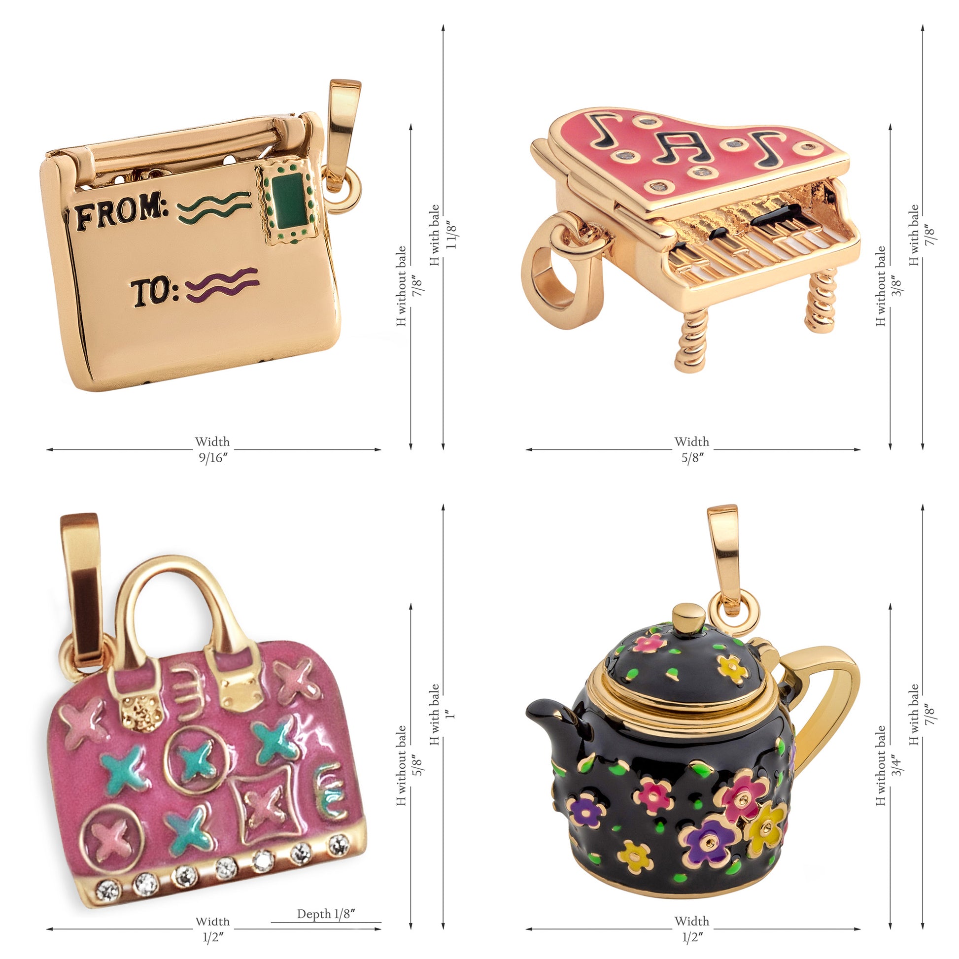 Charmulet 14kt Gold Plated Charm Set. Buy Multiple Charms at discounted Price. Gift Box Included. (Bundle # 12) - charmulet-2020