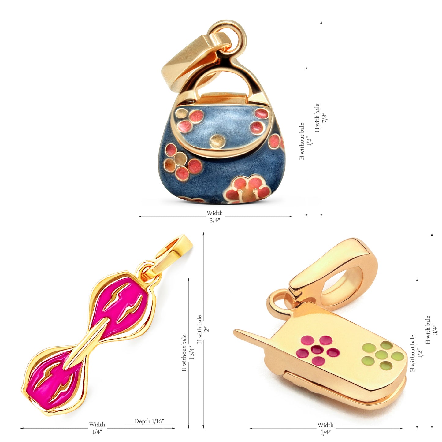 Charmulet 14kt Gold Plated Charm Set. Buy Multiple Charms at discounted Price.  (Bundle # 1) - charmulet-2020