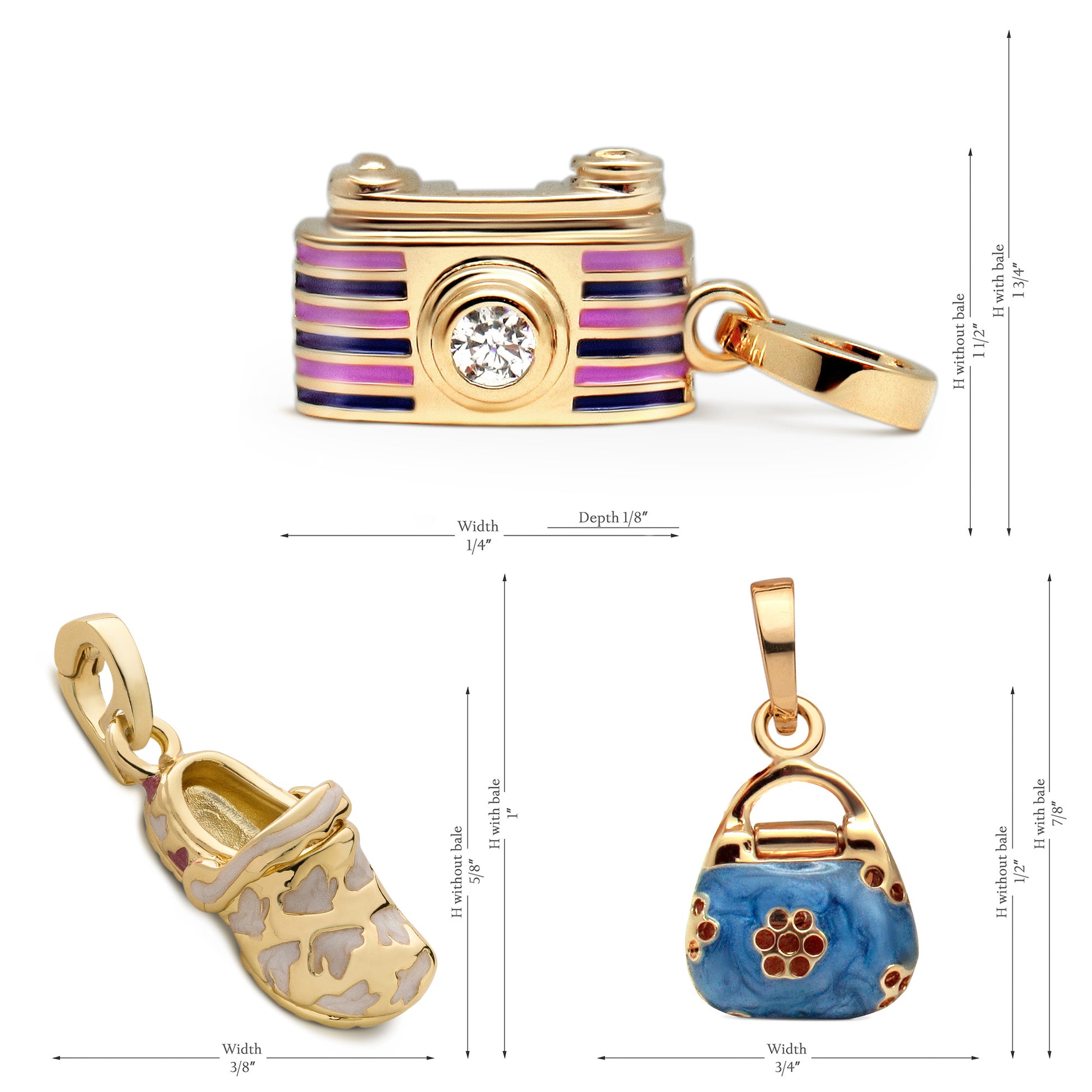 Charmulet 14kt Gold Plated Charm Set. Buy Multiple Charms at discounted Price. Gift Box Included. (Bundle # 4) - charmulet-2020