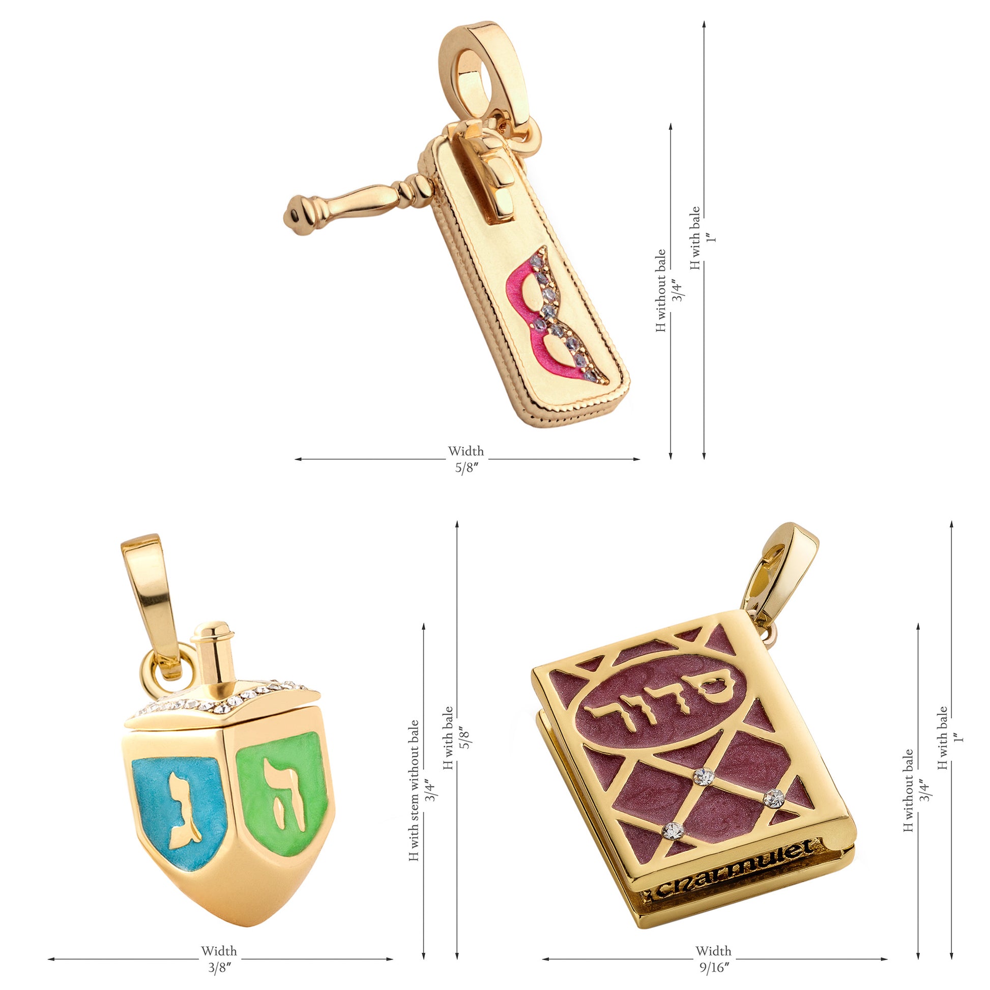 Charmulet 14kt Gold Plated Charm Set. Buy Multiple Charms at discounted Price. Gift Box Included. (Bundle # 5) - charmulet-2020