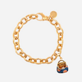 14k Gold Plated Adjustable Charm Bracelet with Blue Purse - charmulet-2020